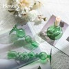 Hewory Glass Candlestick Holders Set: 3PCS Green Candle Holder Taper