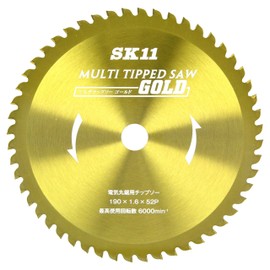 SK11 MULTI Chip Saw GOLD For Electric Circular Saws, 7.5 inches (190 mm), 7.5 x 2.0 inches (190 x 52 cm)