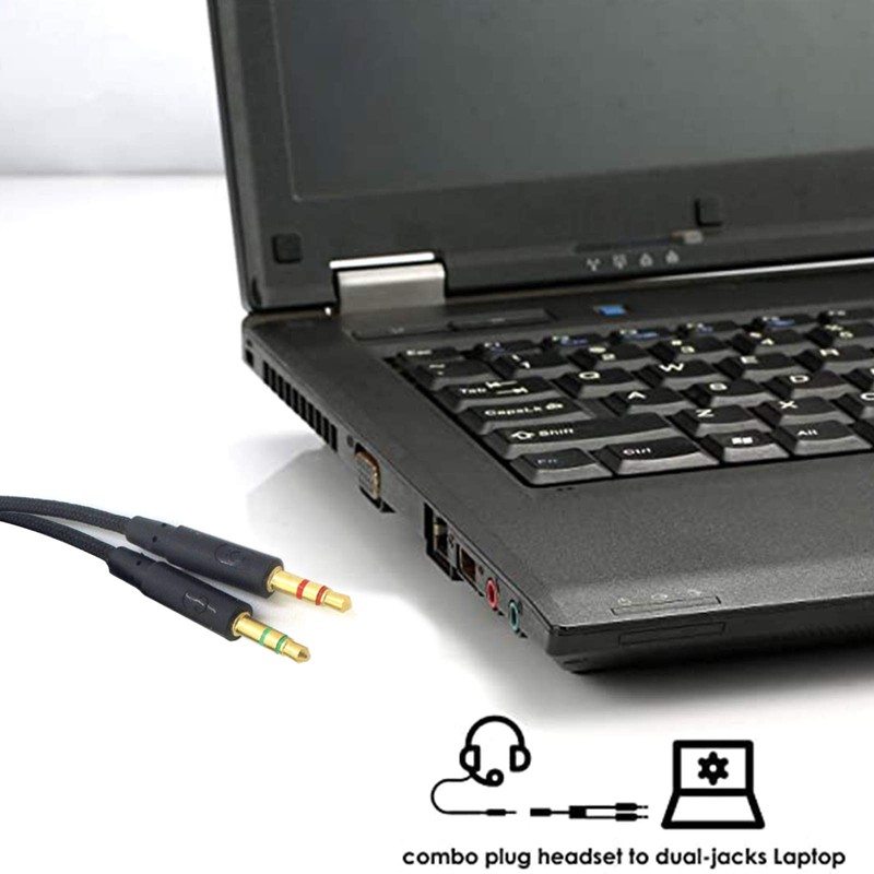 Meijunter Headsets Splitter Audio Cable for HyperX Cloud Core/HyperX Cloud