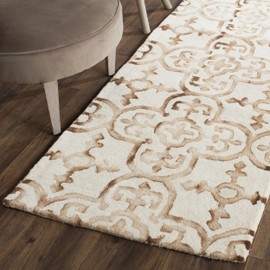 Safavieh Dip Dye Collection DDY711E Handmade Moroccan Watercolor Premium Wool Runner, 2'3" x 6' , Ivory / Camel