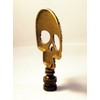 Lamp Finial-Aged Brass D.O.D. Skull on Aged Brass Base