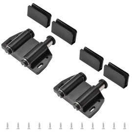 UFURMATE Glass Door Magnetic Catch for Glass Doors, 2 Pack Double Glass Door Opening Magnetic Touch Latch with Adjustable Cabinet Clamp, Fits 3-6mm Cantilever Glass Doors