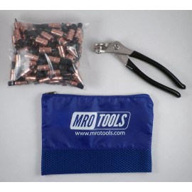 MRO Tools 100 1/8 Extra Short Cleco Fasteners + Cleco Pliers w/ Carry Bag (KK1S100-1/8)