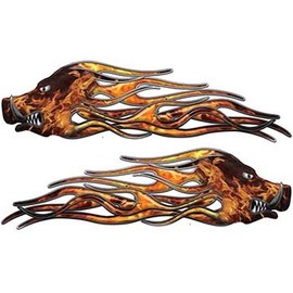 Weston Ink Reflective New School Crazy Hog Car Truck ATV or Motorcycle Flame Stickers/Decal Kit in Inferno