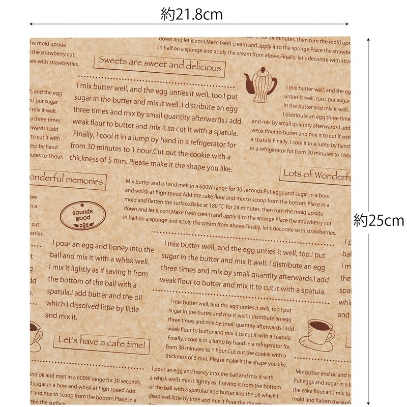 Kansai Paperwork 160096 WAX Paper English Letters Pattern, 40 Sheets,