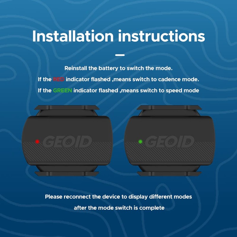 GEOID CS600 Cadence/Speed Sensor for Cycling, ANT+/Bluetooth Wireless Bicycle RPM