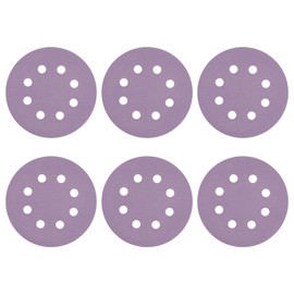 HARFINGTON 10 Pcs 5 Inch Sanding Disc 8 Hole 150 Grit Hook and Loop Sandpaper Random Orbital Sander Pads for Woodworking Automotive Metal Polishing, Purple