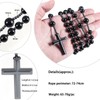 SUNYIK Carved Hematite Cross Pendant Necklace for Women Men Polished
