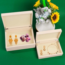 CHANG SONG Faux Leather Decorative Boxes Jewelry Storage Accessory Organizer Boxes Set of 2