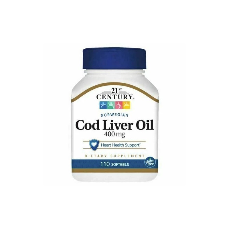 Cod Liver Oil 400 mg 110 Softgels By 21st Century