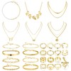 Kakonia 29Pcs Gold Jewelry Sets Rings Bracelets for Women Pure