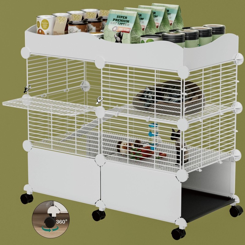STILLCOVE Small Guinea Pig Cages Indoor, C&C Chinchilla Rat Cage