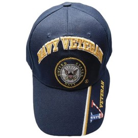 USA Navy Veteran Blue Baseball Style Embroidered HAT Ball Cap Vet us Retired A90