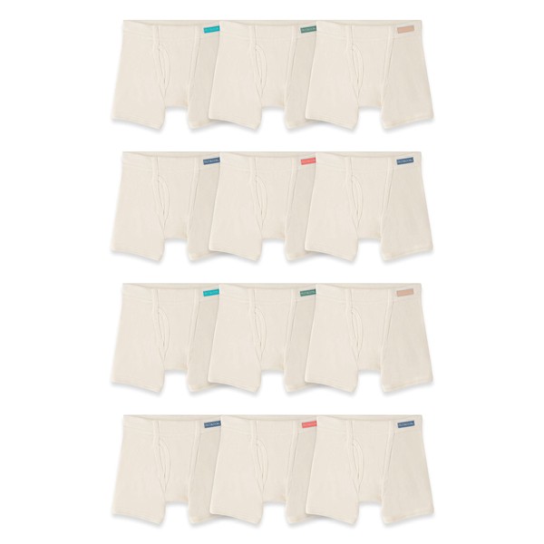 Fruit of the Loom Boys' 12 Pack Natural Cotton Boxer