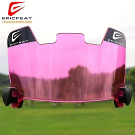 EPICFEAT Football Mask Visor Professional Football Mask HD optical UV protection anti-glare anti-blinding strap Mounting accessories for youth and adults - Colour: Pink