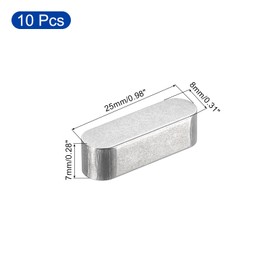 sourcing map 10Pcs Round Ended Feather Key, 8x7x25mm Stainless Steel Professional Parallel Drive Shaft Key Stock for Fasteners Mechanical Industry