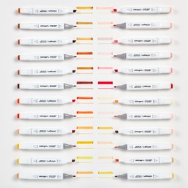 KINGART PRO Double-Ended Alcohol Ink Art Markers, 24 PORTRAIT Colors, Fine Point & Chisel Tips, Permanent with Superior Blendability, Includes Plastic Case, 24 Pc.