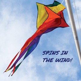 Premier Kites Rainbow Star Twister Wind Spinner | Rainbow Windsock Spinner for Colorful Outdoor Decorations | Hanging Wind Spinners for Your Home and A Great Camper Windsock, 30 Inches