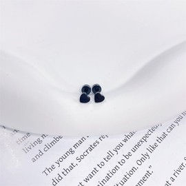 20g Black Heart Love Flat Back Small Stud Earrings for Women Cute Minimalist Stainless Steel Love Hearts Screw Catilage Tragus Piercing Sleeper Tiny Studs Hypoallergenic 4mm