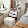 SonkYog Vanity Desk & Nightstand Combo - Flip Top Mirror,