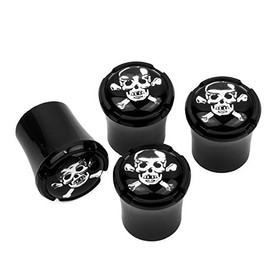 Skull and Bones Black Tire Valve Stem Caps High-End Quality