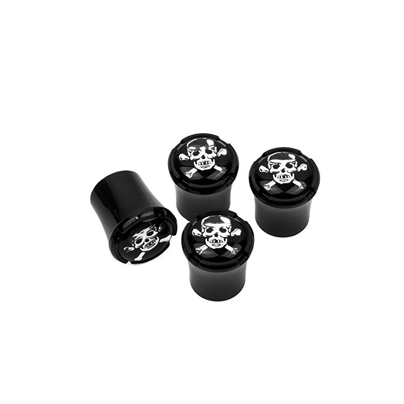 Skull and Bones Black Tire Valve Stem Caps High-End Quality