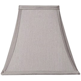 Pewter Gray Small Square Lamp Shade 5.25" Top x 10" Bottom x 9.5" High (Spider) Replacement with Harp and Finial - Springcrest