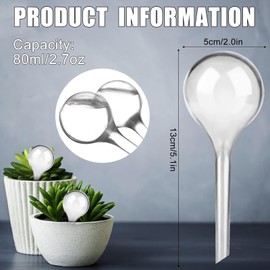 Pack of 12 Small Plants Watering Balls 13 x 5 cm Plants Watering Balls Potted Plants Plant Watering Balls Self-Watering System Automatic Watering Balls Watering Bulb