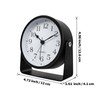 SCOAGE Small Desk Analog Alarm Clock Battery Powered Mini Metal