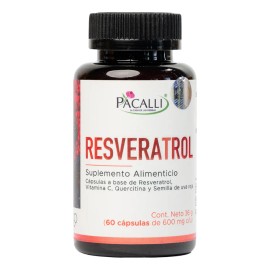 Resveratrol Pacalli Con Semilla De Uva Roja 60 Caps Sin Sabor