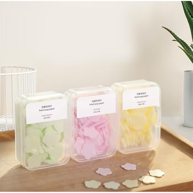 4 Boxes Paper Soap, 4 Random Different Scented Mini Portable
