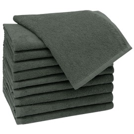 ZOLLNER Set of 10 Guest Towels 30 x 50 cm Cotton Anthracite