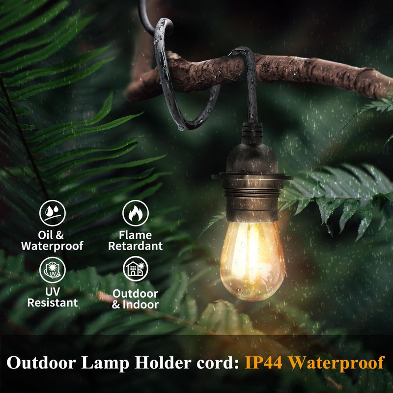 FIRMERST Waterproof Lamp Holder E27 with Cable Outdoor 10 m