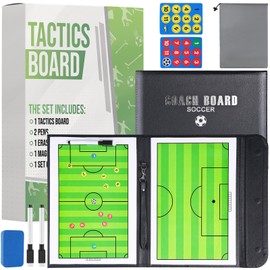 ZPU Soccer Coaching Board, Magnetic Soccer Clipboard for Coaches, Portable Foldable Soccer Tactics Board with Dry Erase, Marker Pen and Magnets, for Teaching and Game Plan