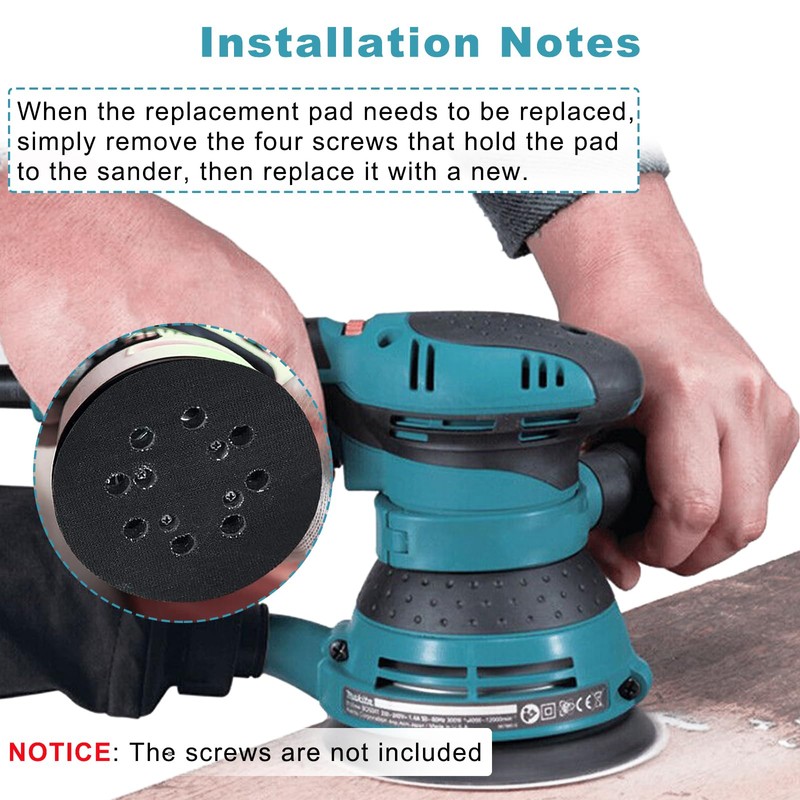 Sanding Plate 125 mm with Hook and Loop 8 Holes