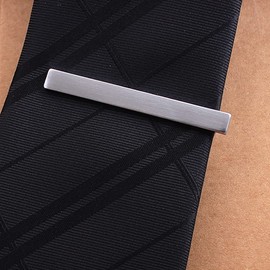 1Pcs Silver Stainless Steel Men's Tie Clip Necktie Pinch Clasp