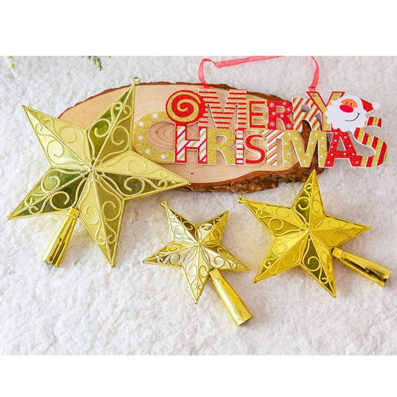TENDYCOCO 20cm Star Tree Topper Christmas Tree Topper 5 Point