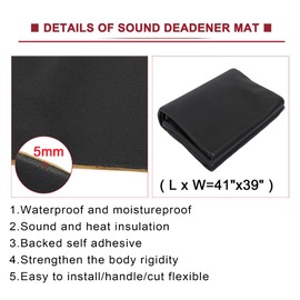 ACROPIX 197mil 11sqft Car Cell Foam 5mm Sound Proofing Insulation Deadener Mat Heat Damping Pad 41" x 39" Black - Pack of 1