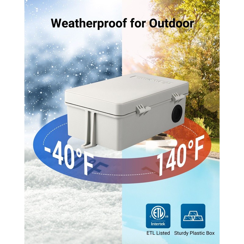 DEWENWILS Digital Pool Timer Box 7-Day 20 ON/Off Programmable Timer