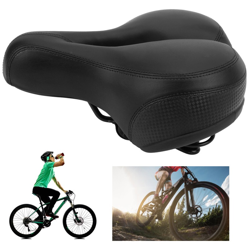Mountain Bike Saddle Comfortable Microfiber Leather HollowCarved Spring Bike Saddle