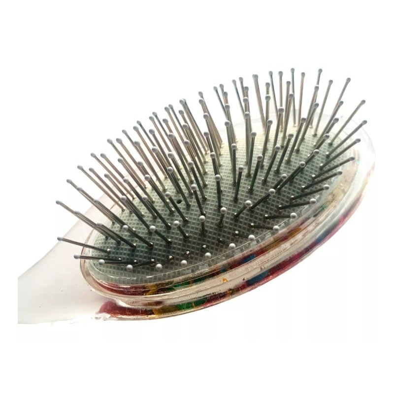 Bruvic Cepillo Transparente Para Cabello Acojinado Conchas De Mar