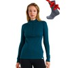 Merino Wool Base Layer Women - 100% Merino Half Zip