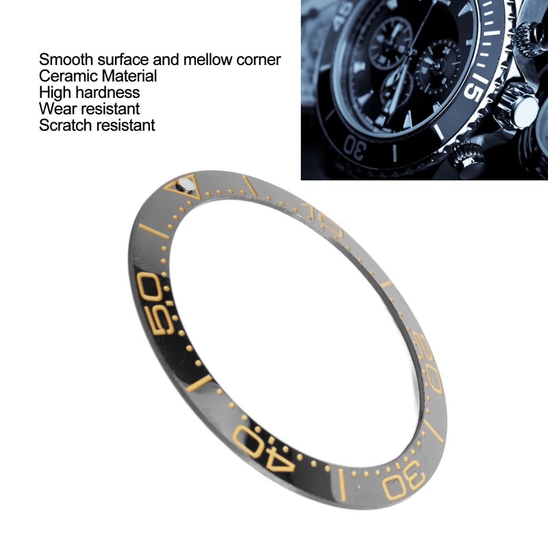 Ceramic Watch Bezel Ring Professional 38mm Watch Bezel Insert Replacement