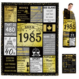 40th Birthday Gifts for Men Women, Back in 1985 Birthday Blanket Gifts for Men, Best 1985 Anniversary Ideas for Him Her 40th Anniversary Blanket 60"x50"