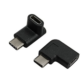 Right Angle USB C Adapter,Ruaeoda USB C 90 Degree Adapter Type C Male to Female Adapter (2-Pack) Right & Left Angled 90 Degree Extension Adapter Compatible with MacBook Pro Air, Laptop, Mobile Phone