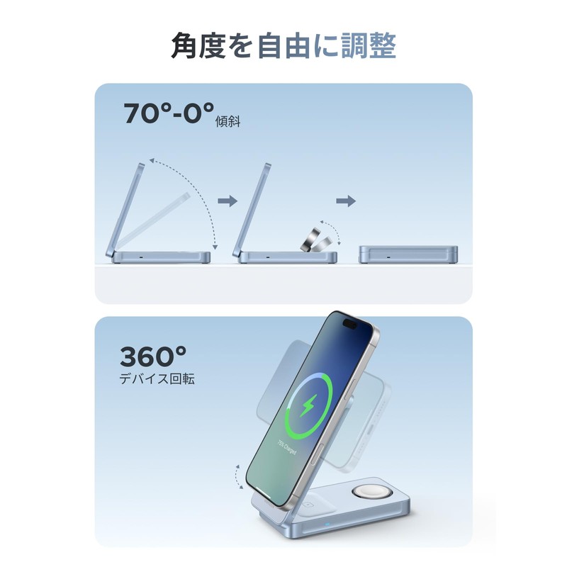 UGREEN MagFlow 3-in-1 25W Qi2 Wireless Charger, Ultra Fast and