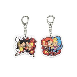 EBTY DREAMS Inc. - Set of 2 One Piec OP Acrylic Keychain Monkey D. Luffy, Portgas D. Ace, Marco The Phoenix v1