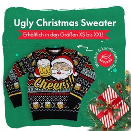 Bäng Läng Ugly Christmas Jumper for Men and Women, Christmas Sweater, Designed in Bavaria, Green/Red/White/Black/Yellow
