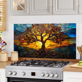 AOHMPT Kitchen Wallpaper and Stove Backsplash Stickers - Waterproof PVC Vinyl Peel & Stick Decals, Reusable Glossy Wall Art for Modern Homes by EasyInstall Decor 30" x 16"