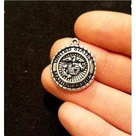 Fashion Jewelry US MARINE VET VETERAN MILITARY Pendant 24" 925 Sterling Silver Necklace Jewlery